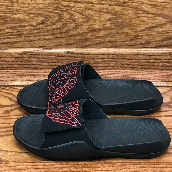Jordan Hydro 7 Black University Red Rouge Slides - Picture 2 of 7